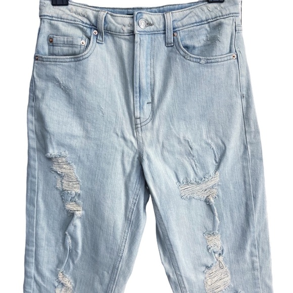 Wild Fable High Rise Distressed Mom Ankle Jeans Size 2 Light Wash - Picture 3 of 13